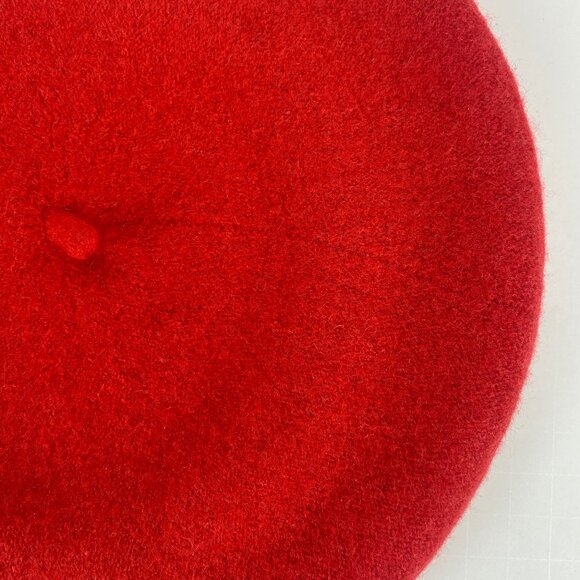 Classic Red French Beret Parisian Cap 100% Wool Blend - Picture 11 of 15